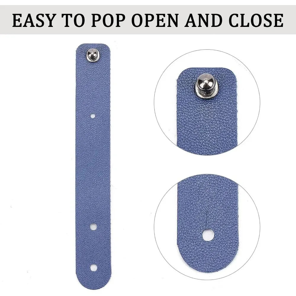 20-Pack PU Leather Cable Straps – 5-Color Cord Organizer Cable Organizer Straps Axl