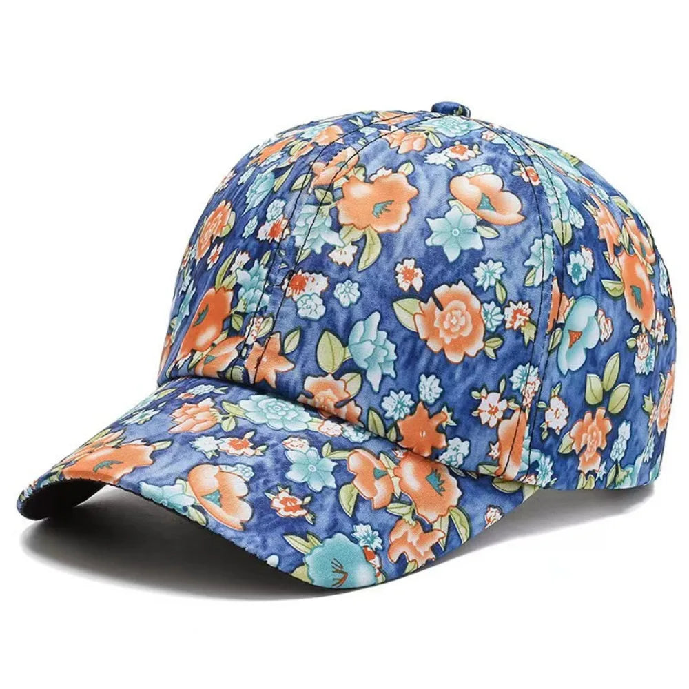 Floral Print Cotton Baseball Cap – Adjustable Women's Visor Women's Baseball Cap Axl