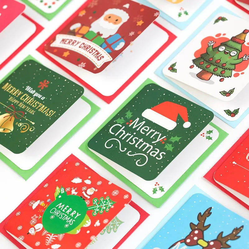 24-Pack Mini Christmas Greeting Cards with Envelopes – Kids Xmas Christmas Greeting Cards Axl 24PCS Random