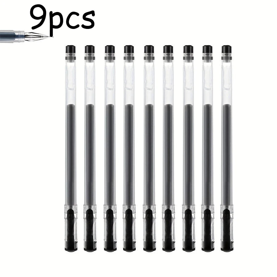 Diamond Tip Gel Pens 0.5mm – Quick-Dry, 9 or 27 Pack Gel Pen Set Axl Black-9pcs