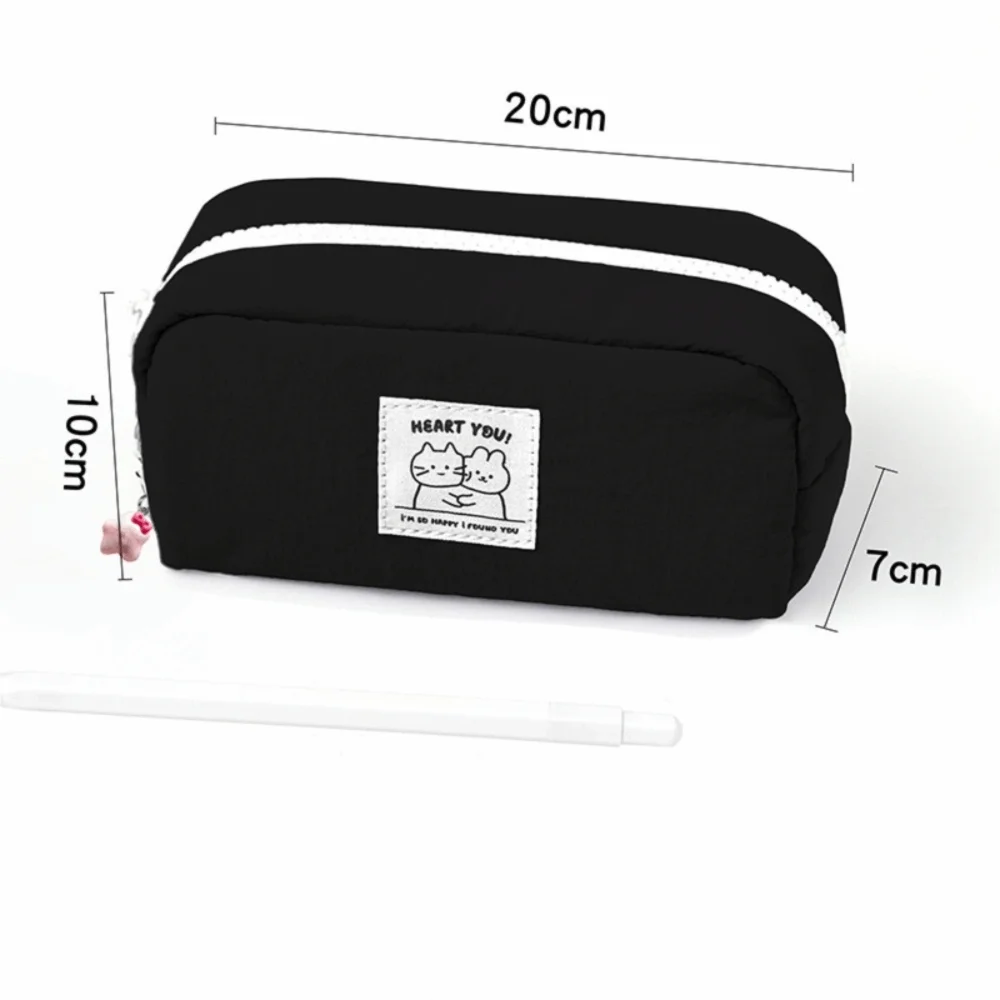 Large Capacity Pencil Case – Fabric Pen Bag with Star Pendant Pencil Case Axl Black