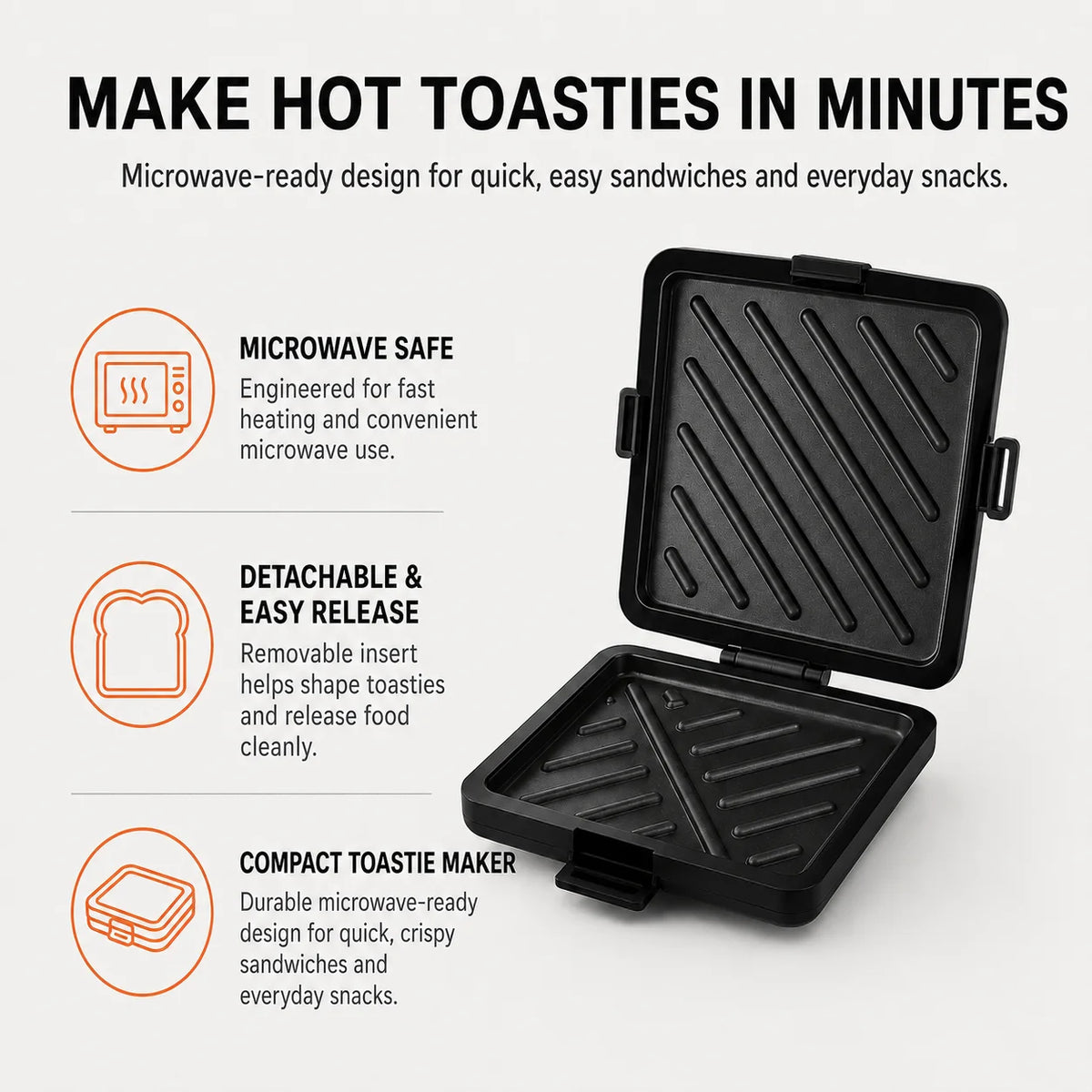 Microwave Sandwich Maker & Toastie Grill Pan with Silicone Mitts Microwave Grill Pan Axl