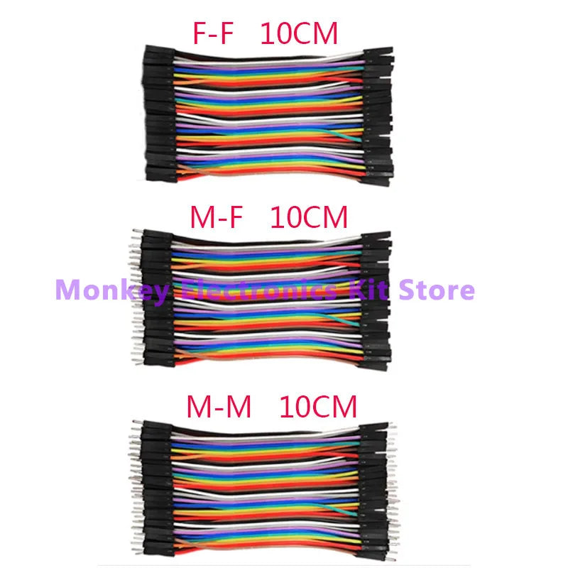 40-Pin Dupont Jumper Wires M/M M/F F/F – Arduino DIY Cables Dupont Jumper Wires Axl 10CM 3Kinds 120pin