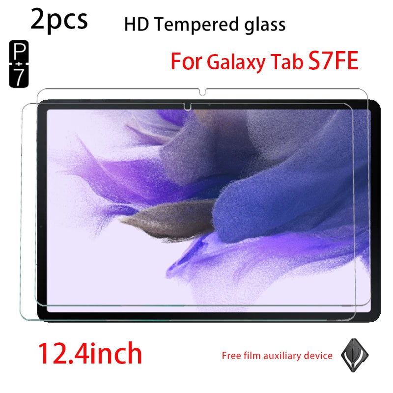 2-Pack Tempered Glass Screen Protector Samsung Galaxy Tab S9FE+ S7FE 12.4" Tablet Screen Protector Axl FOR S7FE 12.4Inch