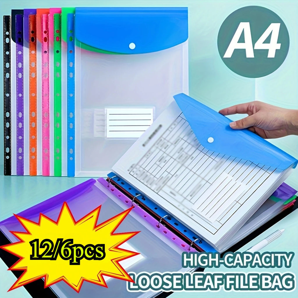 A4 Expanding File Folders 11-Ring Binder Pockets | 6 & 12 Pack Expanding File Folders Axl