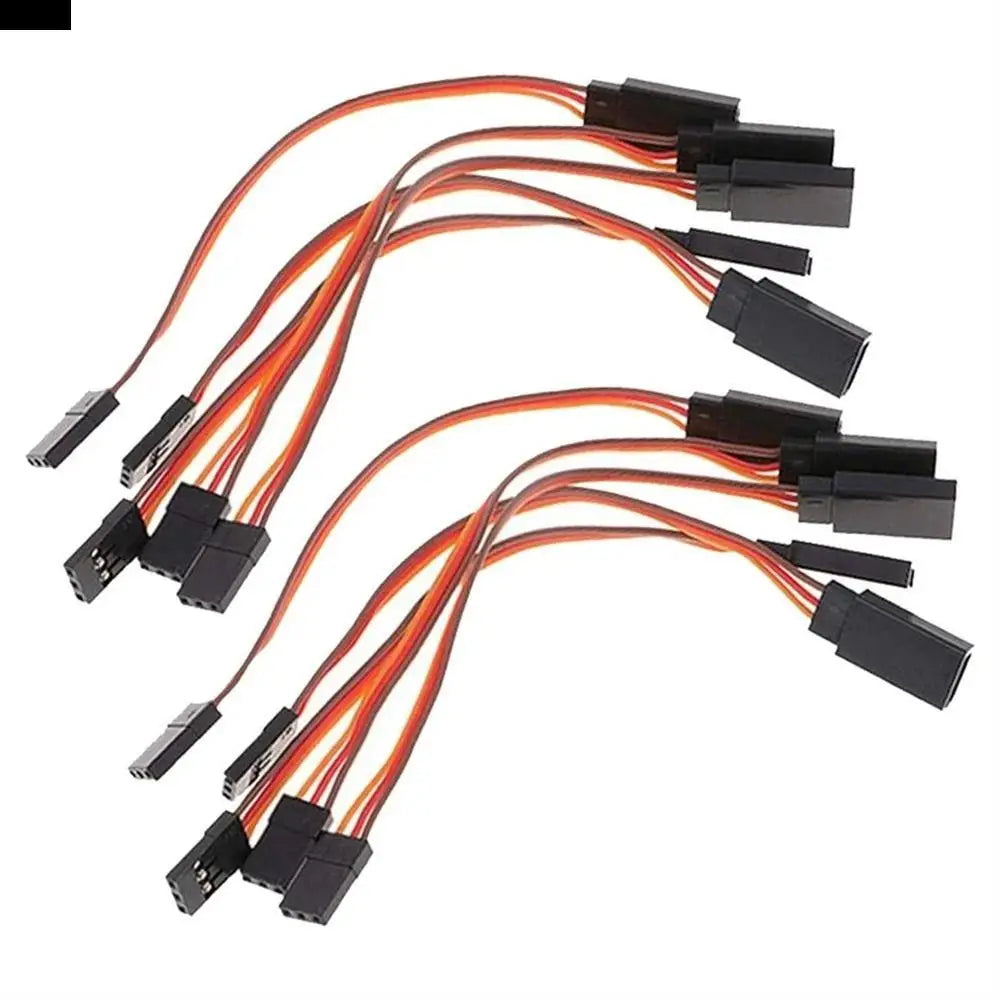 RC Servo Extension Cable 3-Pin JR Male to Female – 10 Pack RC Servo Cable Axl 100mm
