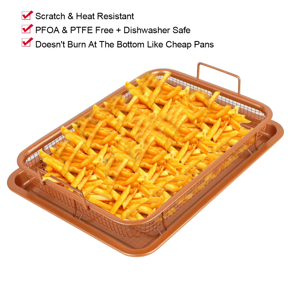 Stainless Steel Mesh Baking Tray & Basket for Oven Air Fryer Mesh Baking Tray Set Axl