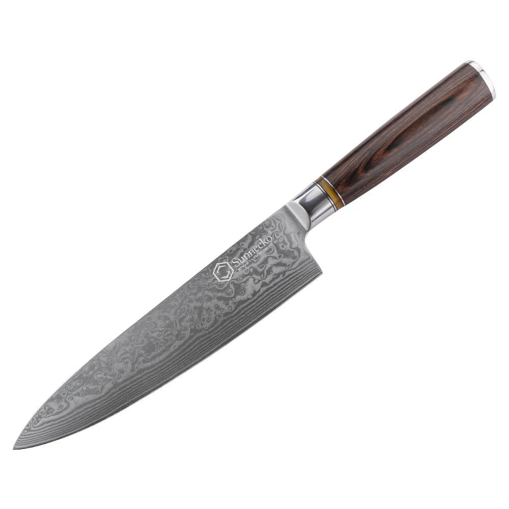 Sunnecko 8" Damascus Chef's Knife – VG10 Japanese Steel Damascus Chef Knife Axl