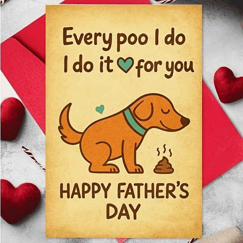 Father's Day Dog Lover Card with Envelope – Funny Pet Humor Greeting Card Axl