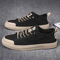 Men's Canvas Vulcanized Sneakers – Breathable Casual Flat Shoes Canvas Casual Sneakers Axl black 42