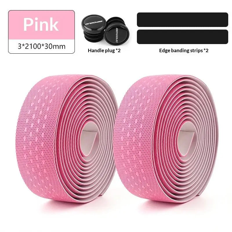 Road Bike Handlebar Tape – Anti-Slip Waterproof PU+EVA Bar Wrap Handlebar Tape Axl Pink