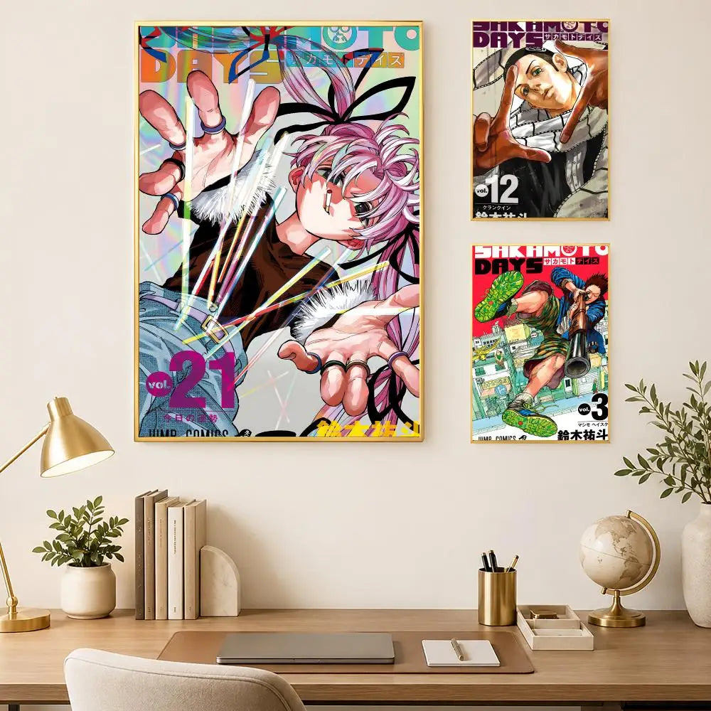 Sakamoto Days Manga Poster – Self-Stick HD Waterproof Wall Art Manga Wall Poster Axl