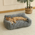 KEMORELA Striped Cat Sofa Bed – Breathable All-Season Pet Bed Cat Sofa Bed Axl Gray S