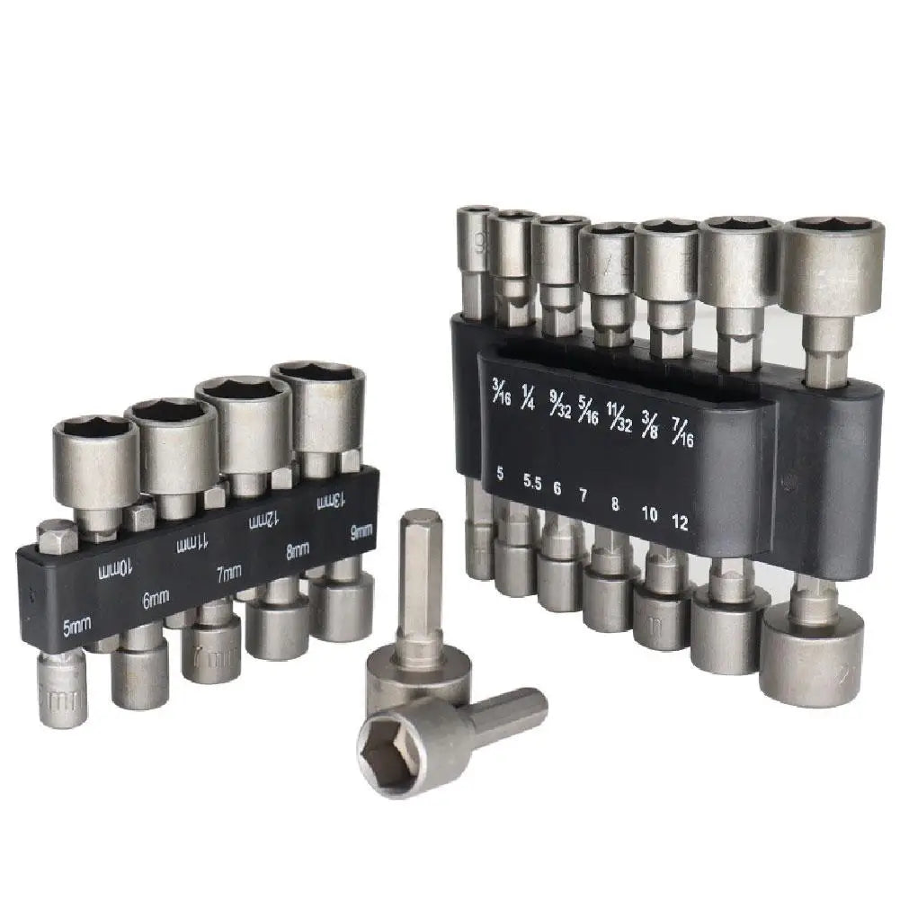 Hex Nut Driver Socket Set 9/14 Pc – CRV 5mm–13mm Nut Driver Socket Set Axl