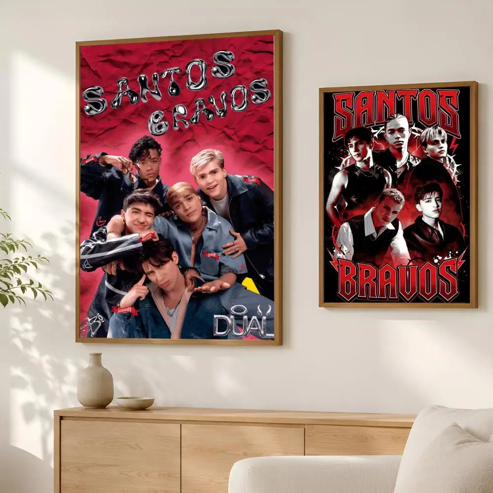 Santos Bravos Band HD PVC Self-Stick Wall Art Poster Wall Art Poster Axl