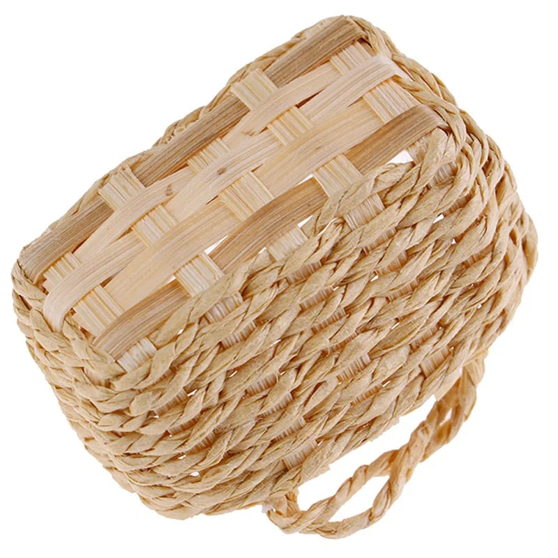 1/12 Dollhouse Miniature Hand-Woven Rattan Basket Decor Dollhouse Accessory Axl