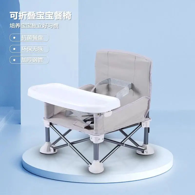 Baby Foldable Portable Dining Chair with Tray & Seat Belt Portable Baby Chair Axl
