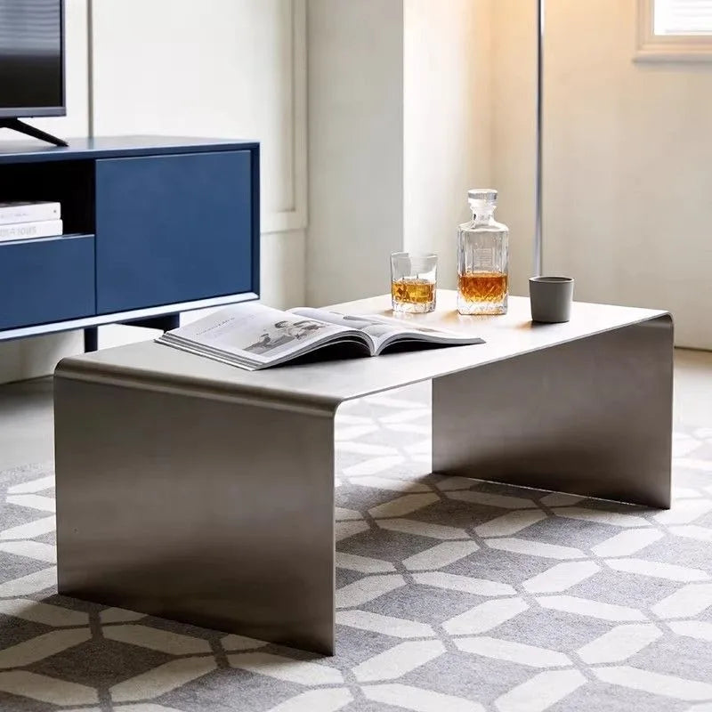 Stainless Steel Rectangular Coffee Table – Modern Minimalist Coffee Table Axl