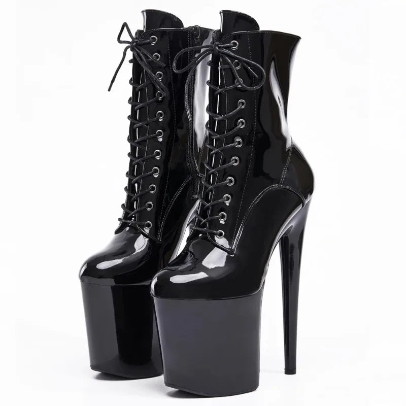 Women's Platform Ankle Boots – 20cm Spike Heel Zip-Up Platform Ankle Boots Axl