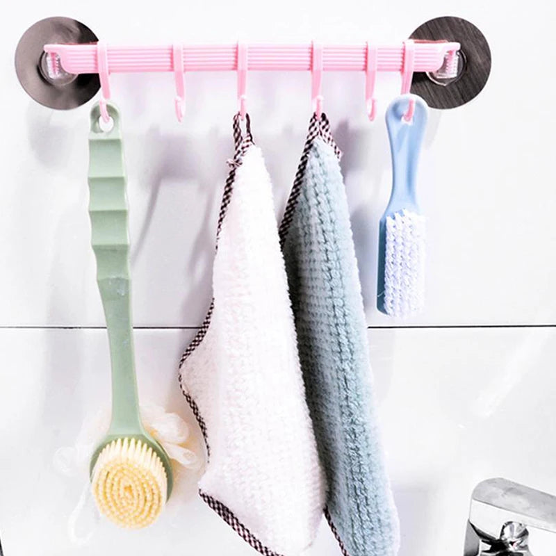 6-Row Suction Cup Corner Hook – No-Drill Bathroom Organizer Suction Cup Hook Axl