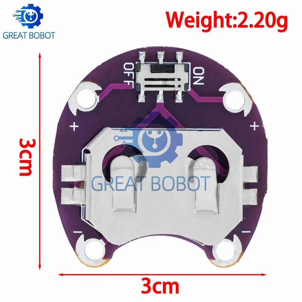 LilyPad CR2032 Coin Cell Battery Holder Module for Arduino DIY Battery Holder Module Axl