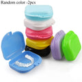 2-Pack Portable Dental Retainer & Denture Case – Multi-Color Dental Retainer Case Axl Random color -2pcs