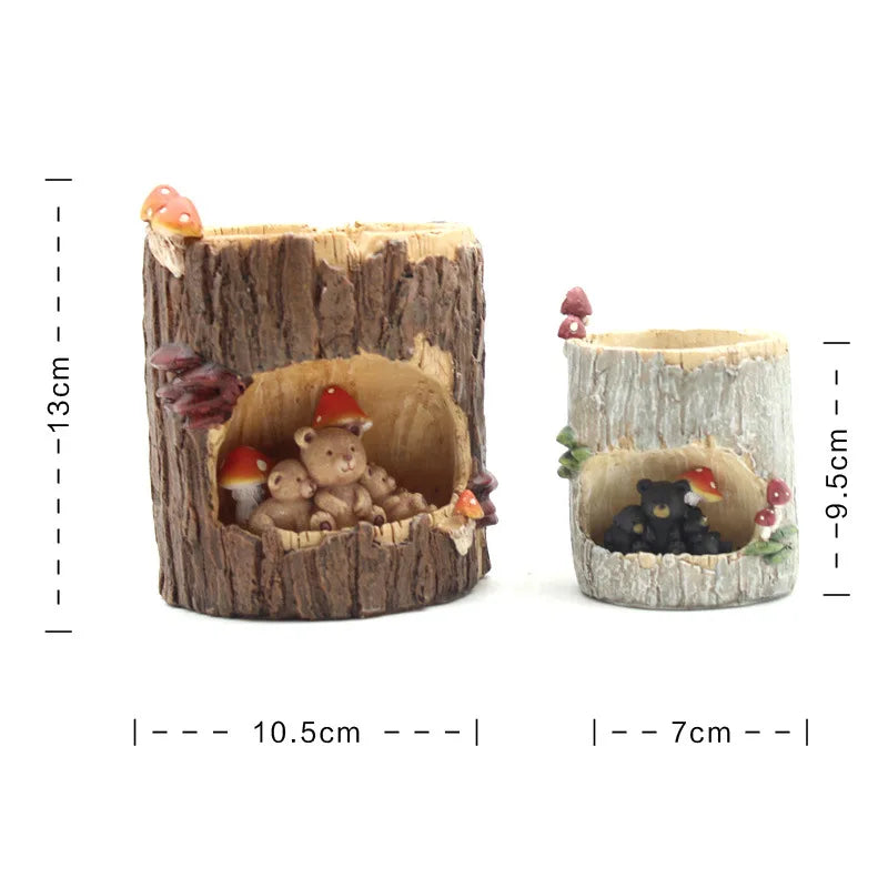 Tree Hole Resin Planter – Micro Landscape Succulent Pot Decor Decorative Planter Axl