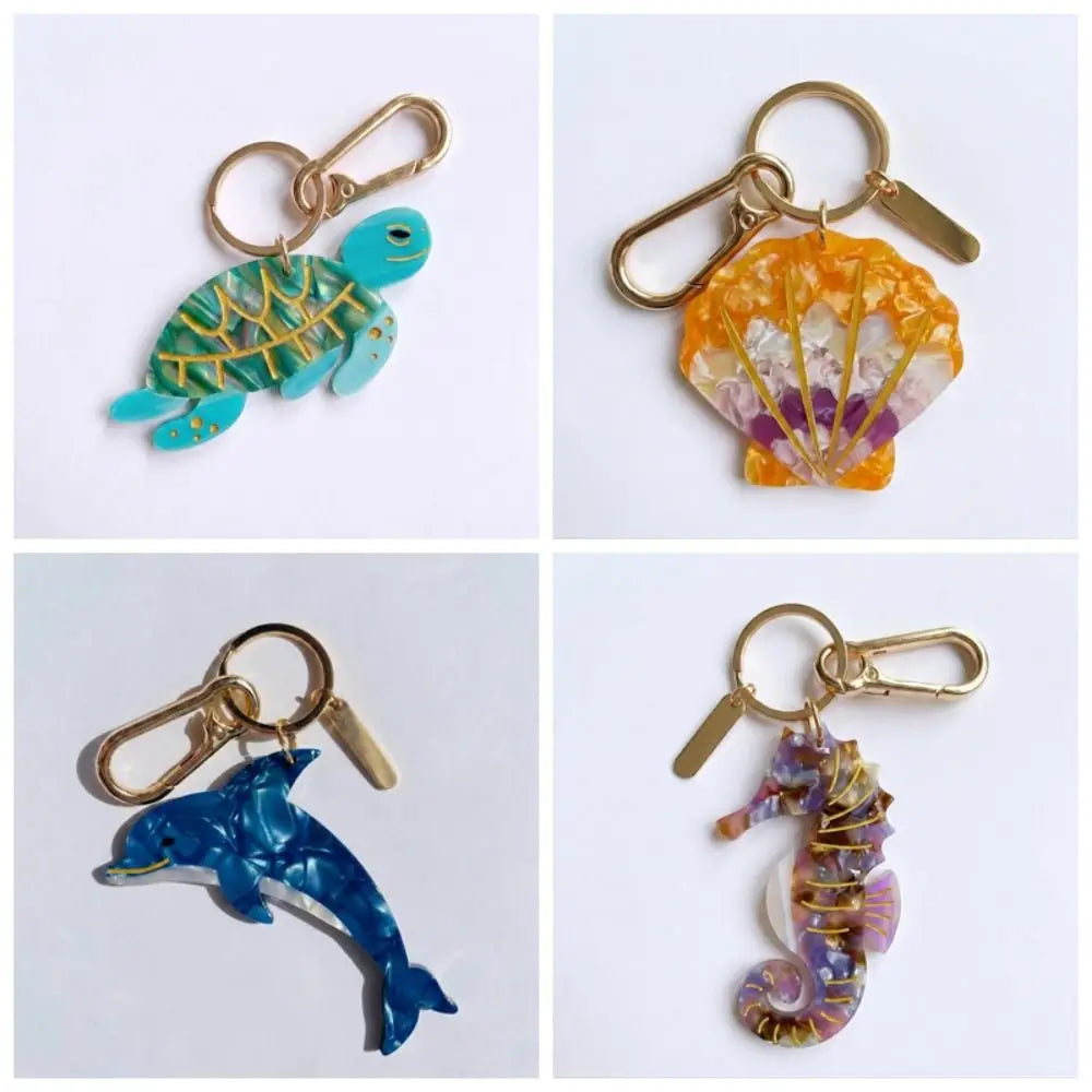 Retro Ocean Acrylic Keychain – Surfboard Crab Bag Charm Pendant Acrylic Keychain Charm Axl