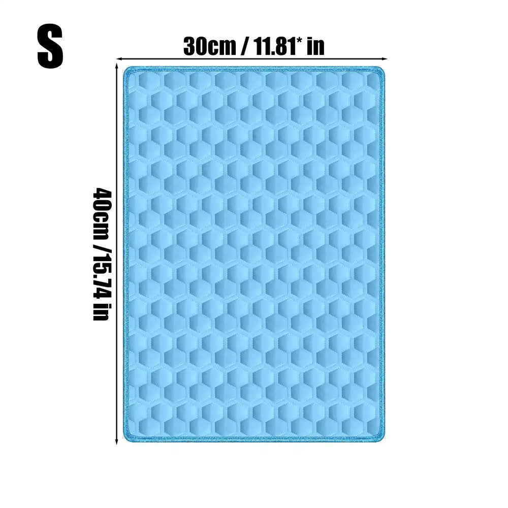 Pet Cooling Mat for Dogs & Cats – Ice Silk Summer Sleep Pad Pet Cooling Mat Axl Blue S