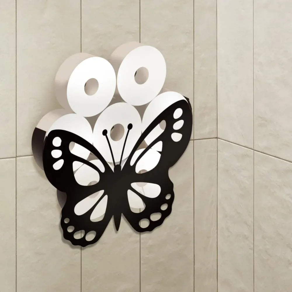 Forest Bear Metal Toilet Paper Holder – Black Wall Mount 8 Roll Toilet Paper Holder Axl