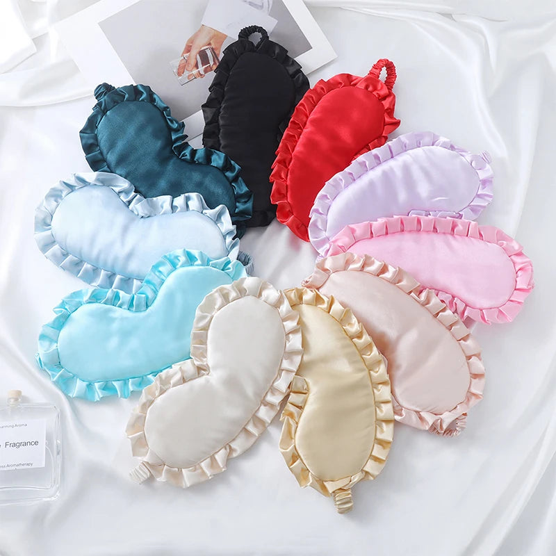 Silk Ruffle Sleep Eye Mask – Soft Travel Eye Cover Sleep Eye Mask Axl ND