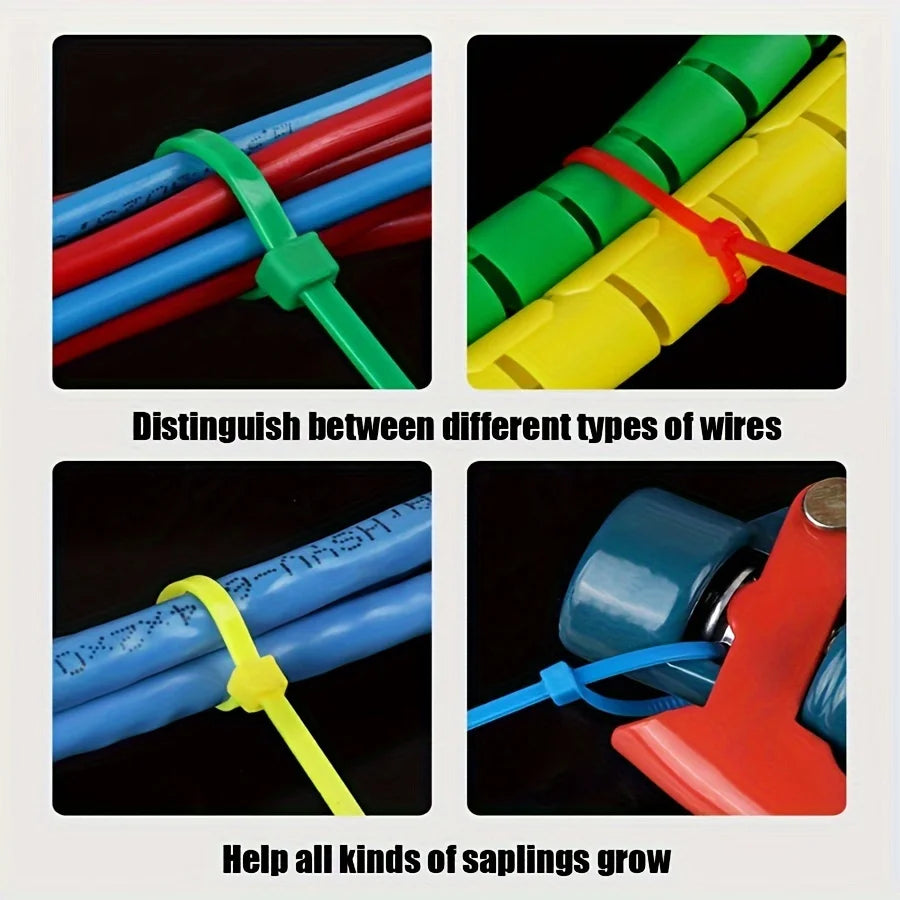 300-Pack Colored Nylon Zip Ties – Self-Locking Cable Ties Nylon Zip Ties Axl