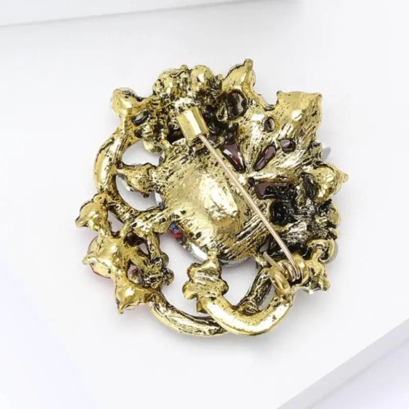 Crystal Flower Brooch – Elegant Floral Pin for Women Crystal Brooch Pin Axl