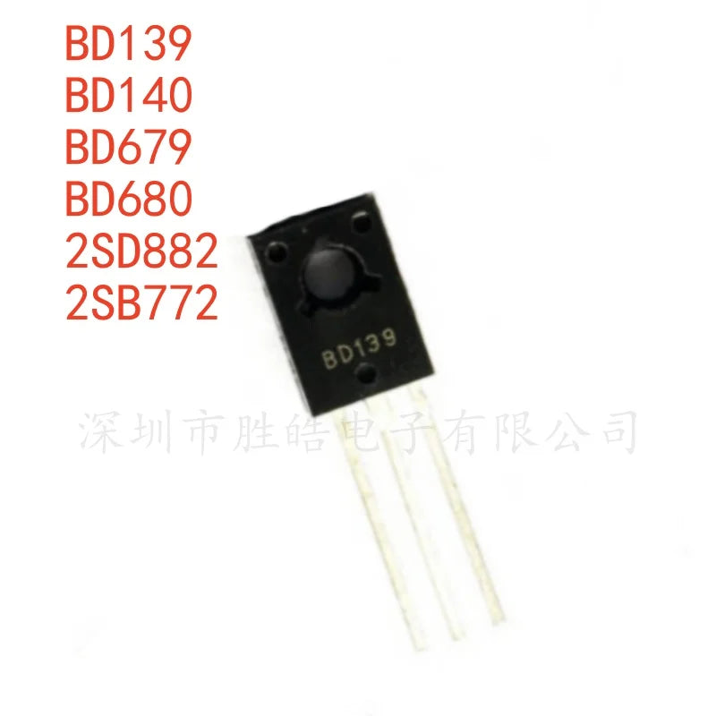 10PCS TO-126 Transistors BD139 BD140 BD679 BD680 2SD882 2SB772 Transistor Component Pack Axl BD680 10PCS