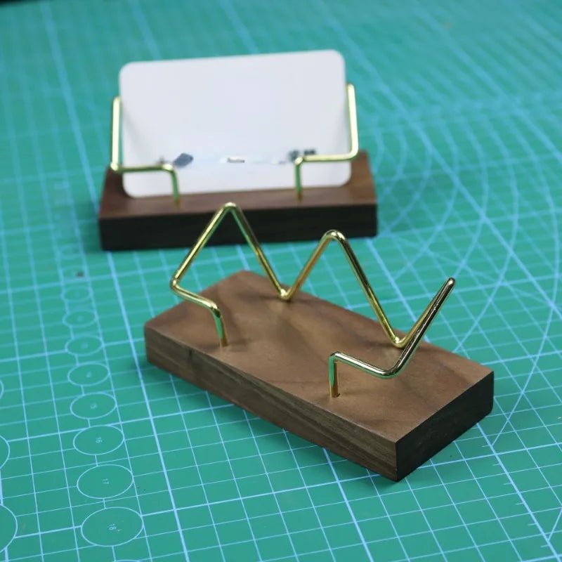 Wooden Business Card Holder – Solid Wood Desk Organizer Business Card Holder Axl