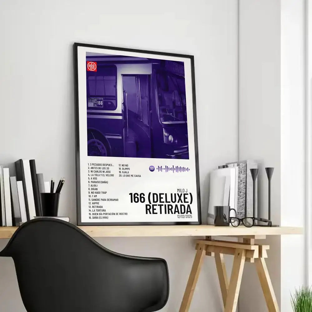 Milo J Album Cover Canvas Wall Art Poster | Home Decor Gift Canvas Wall Art Axl Black3 21X30cmFrameless