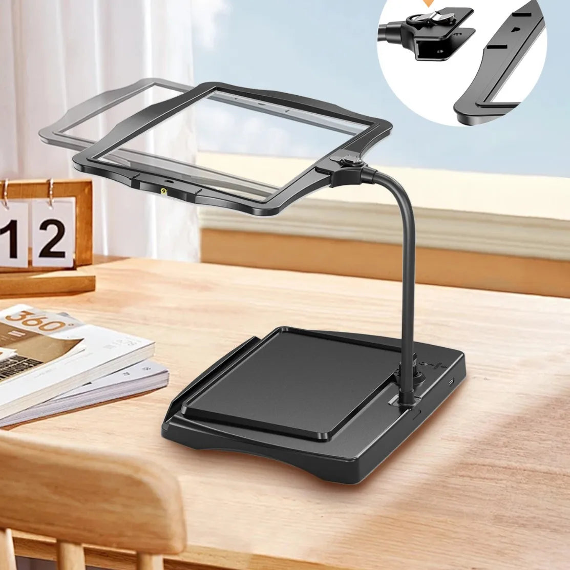 Rechargeable Magnifying Glass – Large Lens & Detachable Light Illuminated Magnifier Axl