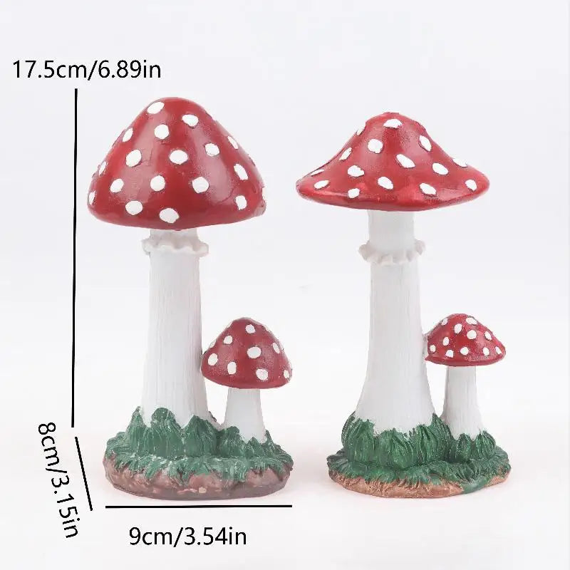 Resin Mushroom Garden Ornament – Indoor & Outdoor Decor Sculpture Garden Ornament Axl