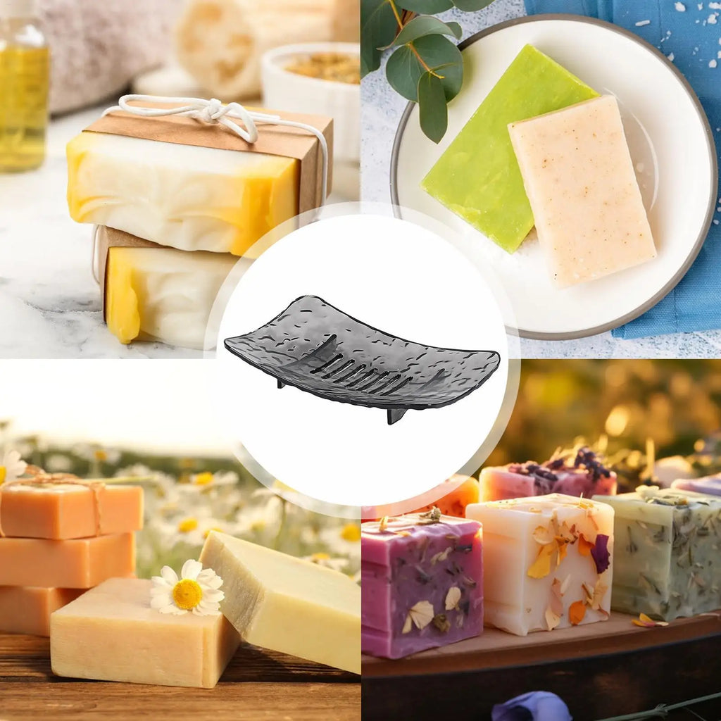 Soap Dish with Drain Hole – Non-Slip Bar Soap Tray S & L Soap Dish Tray Axl