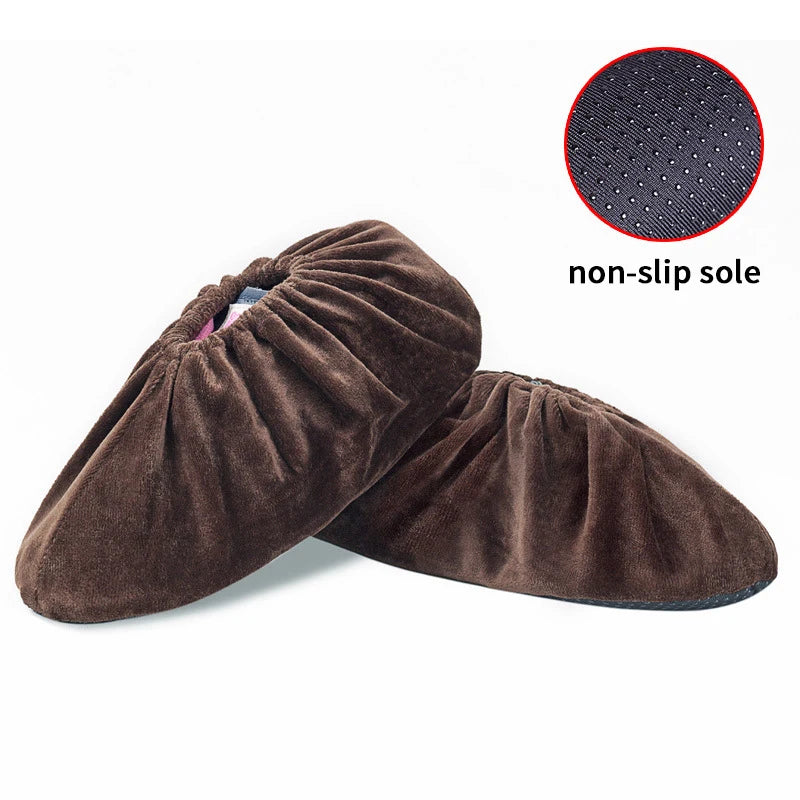 Reusable Thicken Plush Shoe Covers – Anti-Slip Indoor Foot Covers Plush Shoe Covers Axl A001