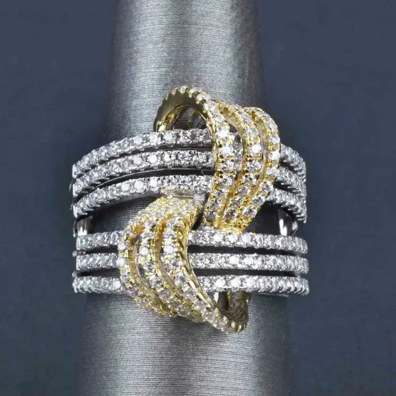 Huitan Women's Cubic Zirconia Pave Wedding Band Ring Fashion Ring Axl