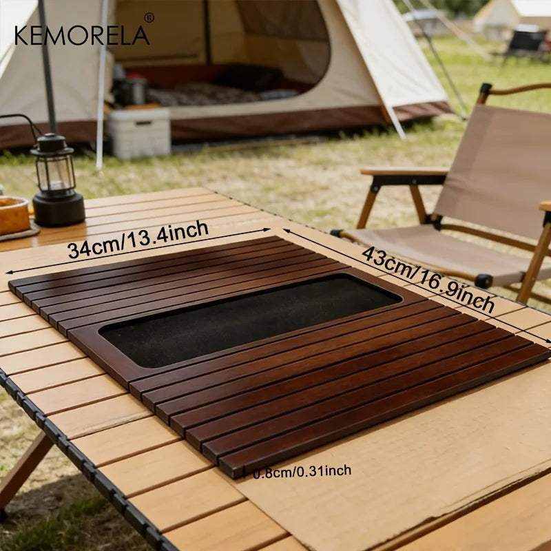 KEMORELA Bamboo Folding Sofa Arm Tray | Non-Slip Couch Table Sofa Arm Tray Axl Brown