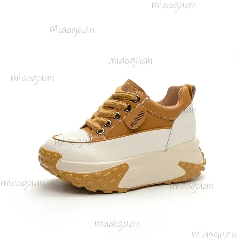 Women's 7cm Wedge Platform Sneakers – Chunky Heel Sport Shoes Wedge Platform Sneakers Axl