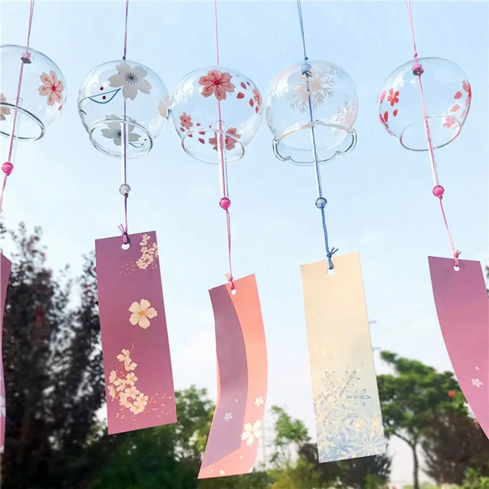 Japanese Glass Wind Chime – Handmade Furin Bell Home Decor Glass Wind Chime Axl