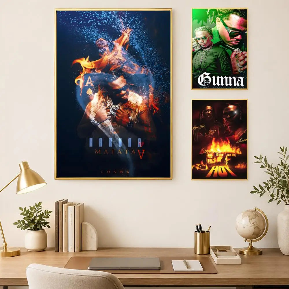 Gunna HD PVC Self-Stick Wall Poster – Waterproof Music Decor Wall Art Poster Axl