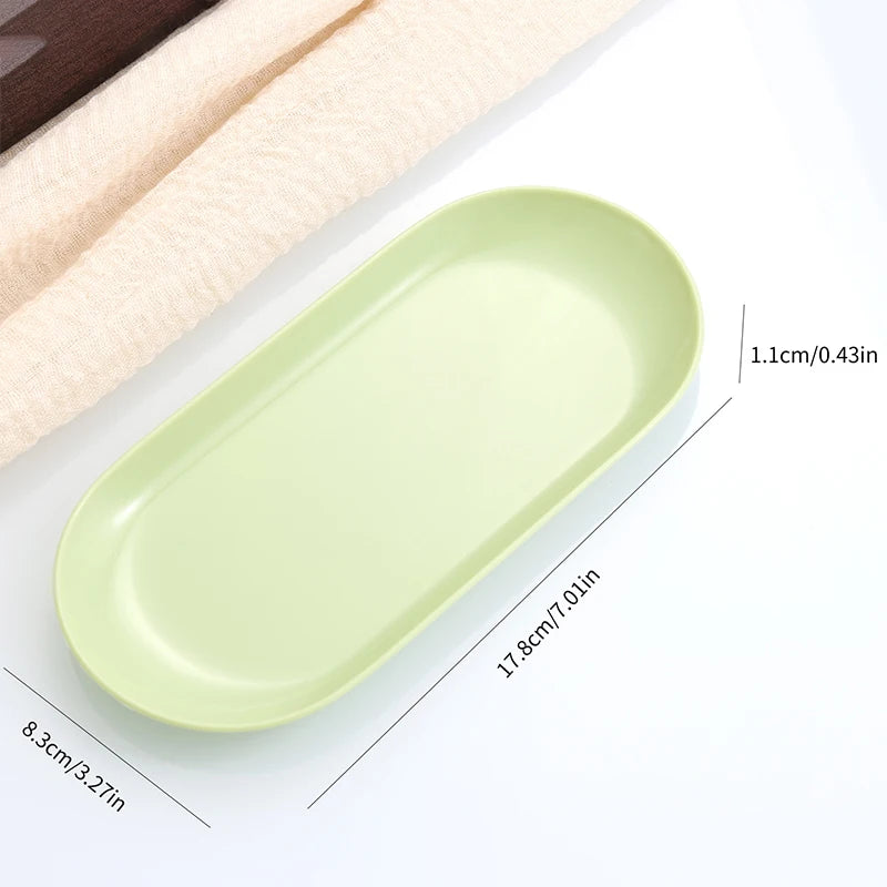 Oval Plastic Nail Art Tools Storage Tray | Manicure Organizer Nail Art Tray Axl Green