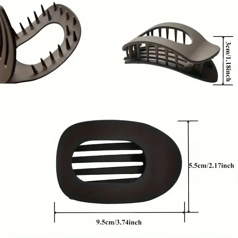 Flat Round Hair Clips Curved Grip – All Hair Types, Set of 4 Hair Clips Axl