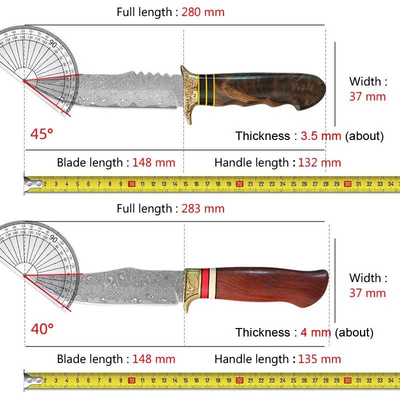 InLeung VG10 Damascus Steel Chef Knife | Wood Handle Damascus Chef Knife Axl