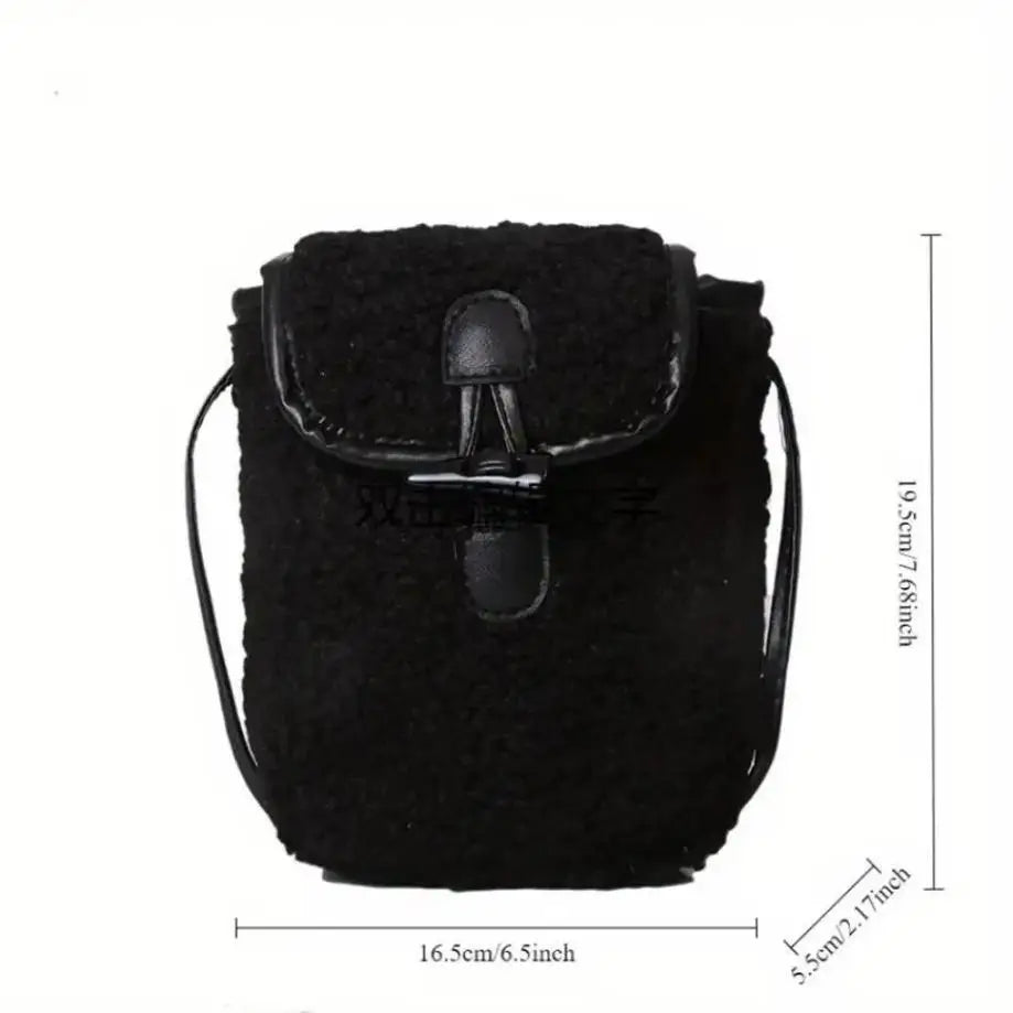 Women's Plush Crossbody Bag – Fuzzy Small Square Shoulder Bag Crossbody Shoulder Bag Axl