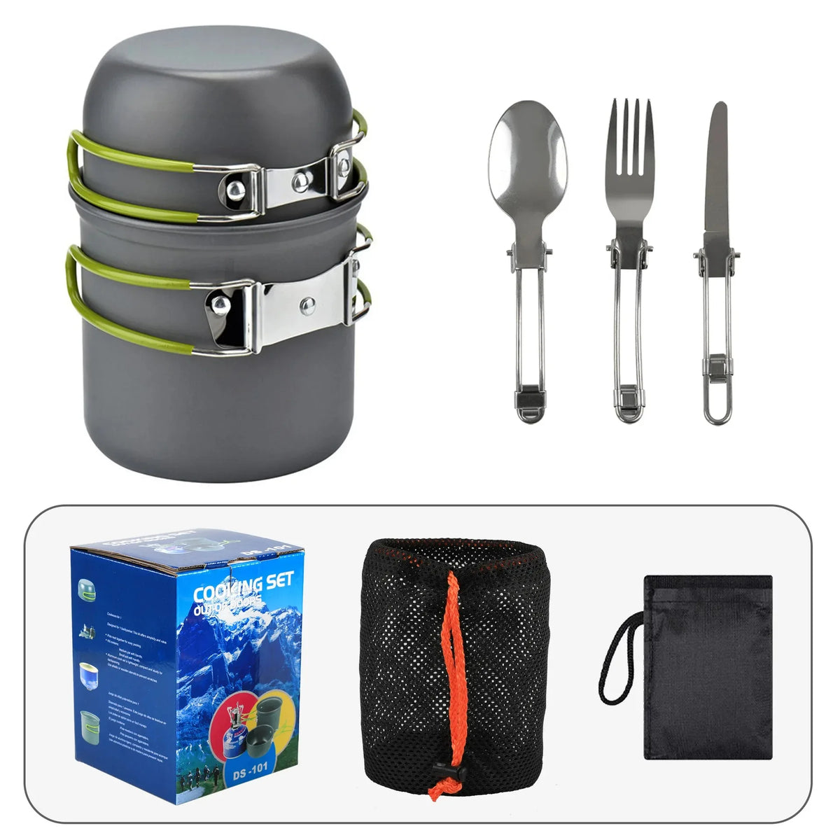 Camping Cookware Set – Aluminium Pot, Bowl & Utensils Camping Cookware Set Axl